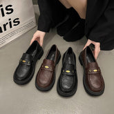 All-match Metal Commuter Soft Bottom Soft Surface Small Leather Shoes